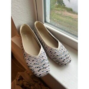 VIVAIA Margot 2.0 Square Toe Multi-Color Crochet Ballet Flats NWOB Size 41.5